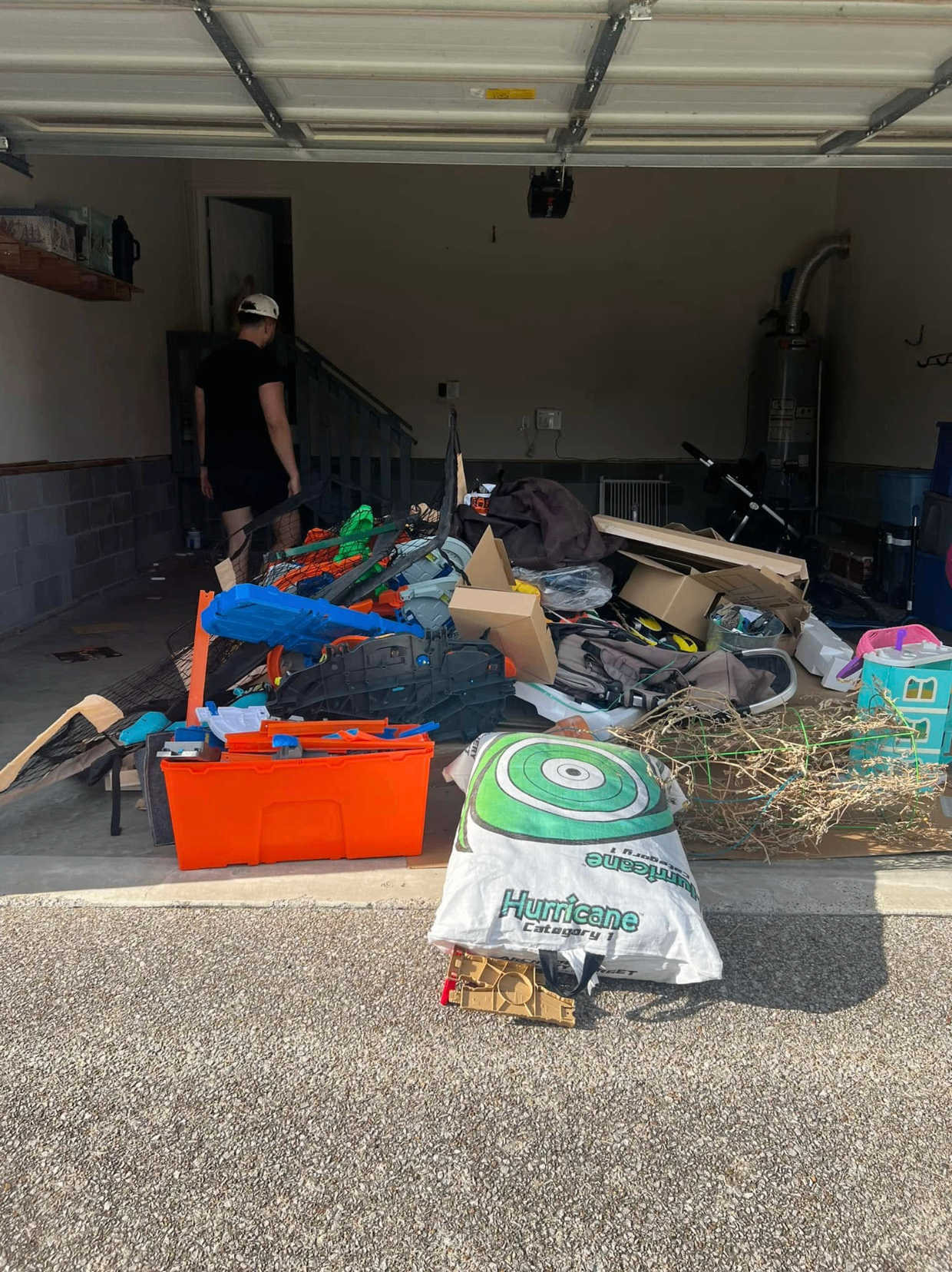 Garage before Trash Ninja junk removal service