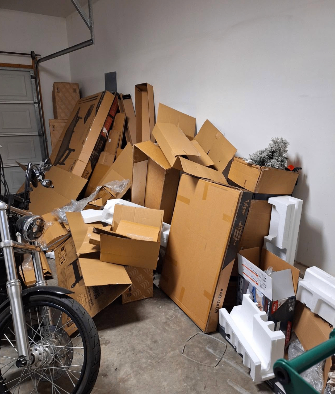 Packed garage waiting for cleanout service